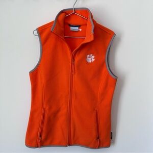 Columbia Clemson Tigers Fleece Vest with Chest Logo